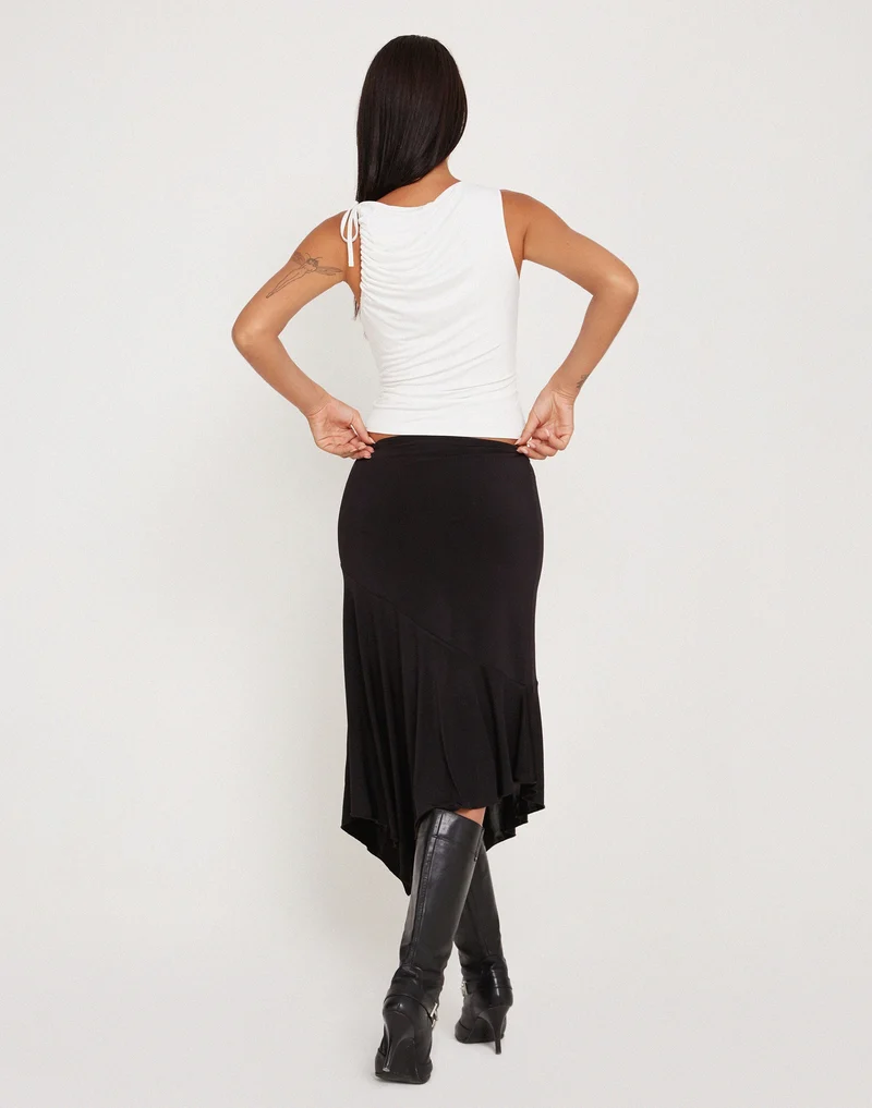 Hagne Crop Vest Oberteil in Off White