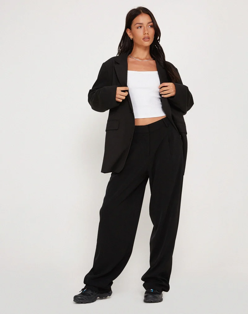 Sakaria Hose mit weitem Bein in Tailoring Schwarz