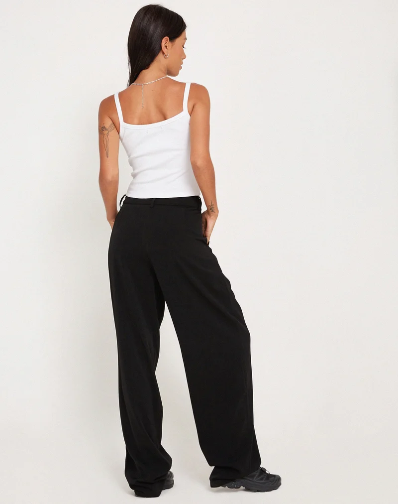 Sakaria Hose mit weitem Bein in Tailoring Schwarz