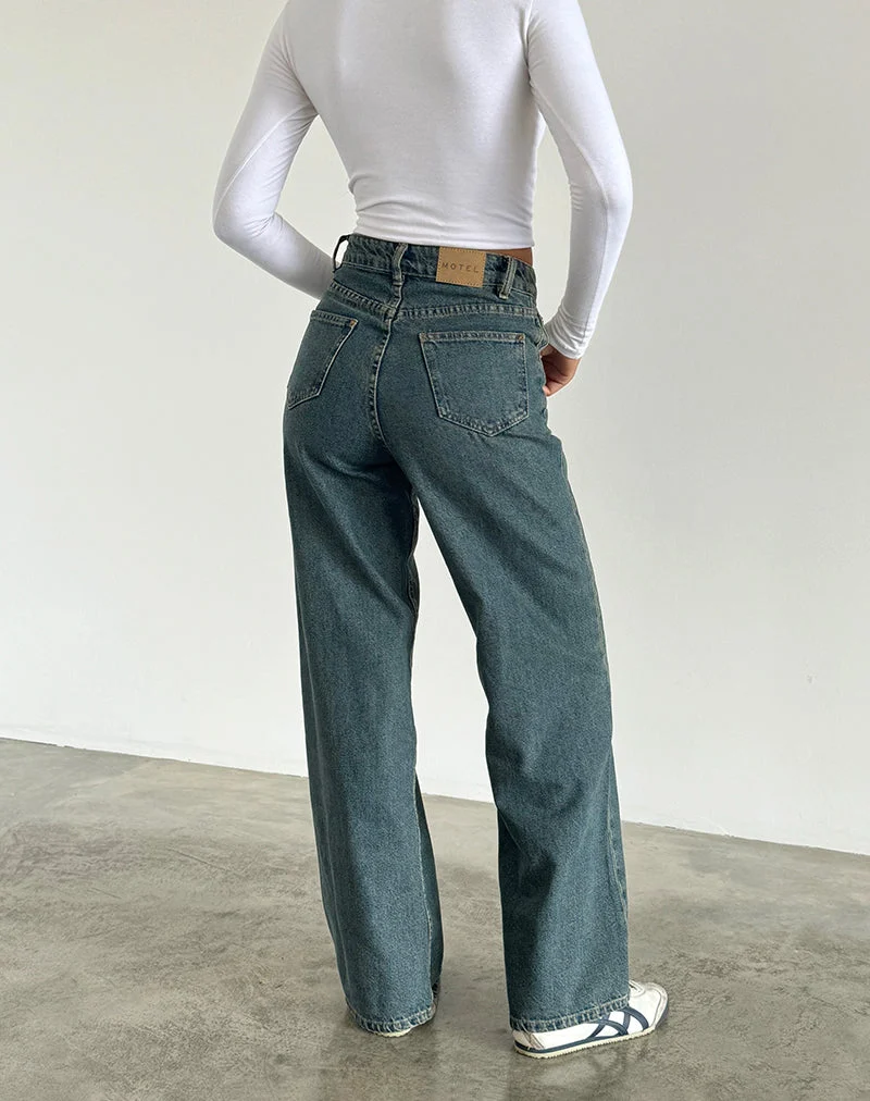 Parallel Jeans in Braun und Blau Acid