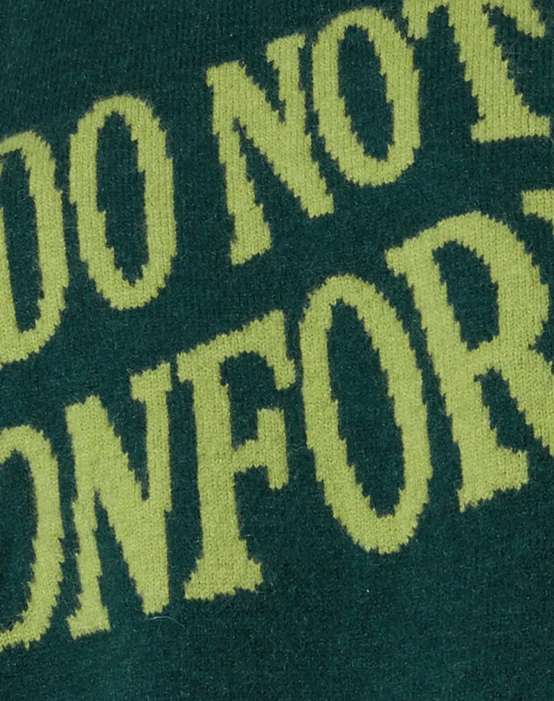 Jamin Pullover in Grün 'Do Not Conform'