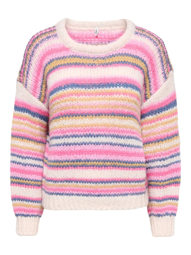 ONLNORDIC LS STRIPE O-NECK KNT