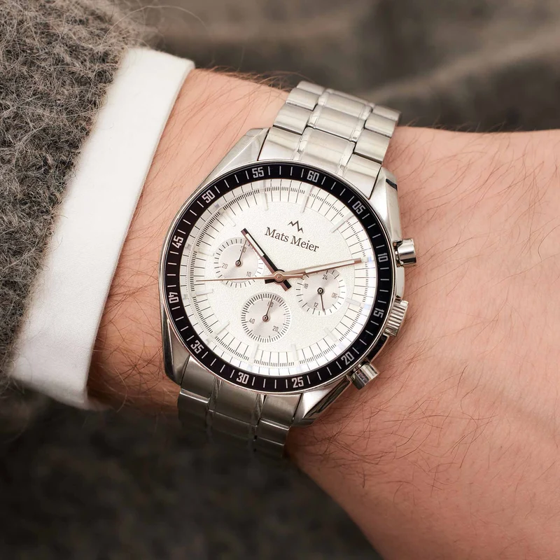 Mats Meier Arosa Racing Chronograaf HerrenUhr Silberfarbene MM50018