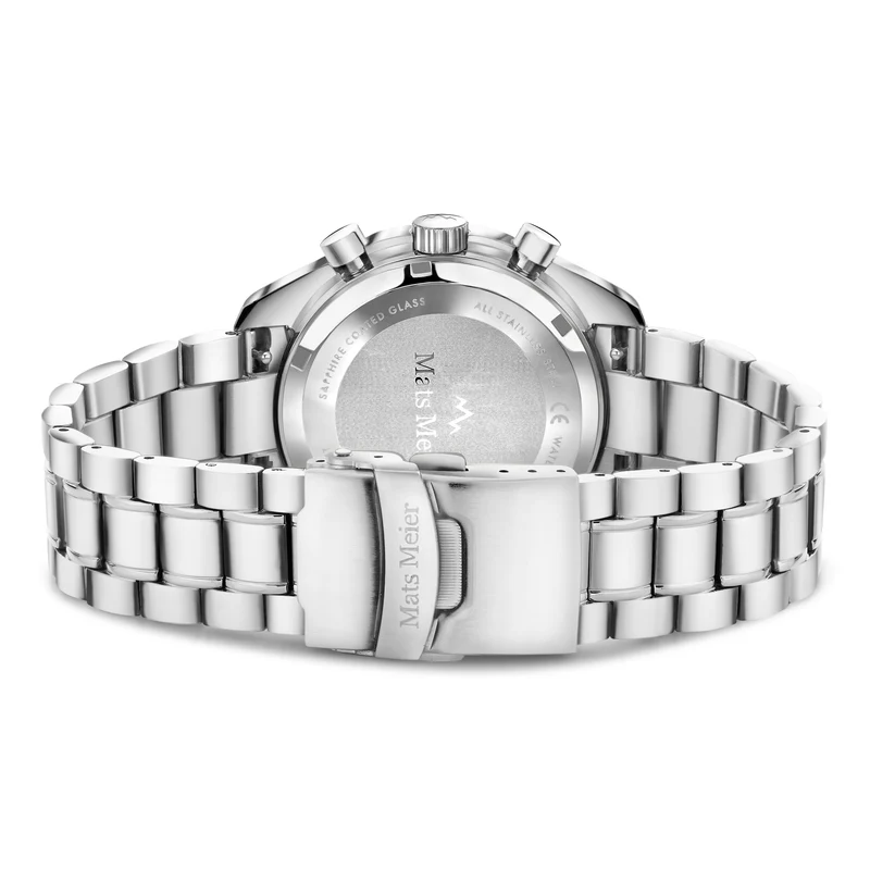 Mats Meier Arosa Racing Chronograaf HerrenUhr Silberfarbene MM50018