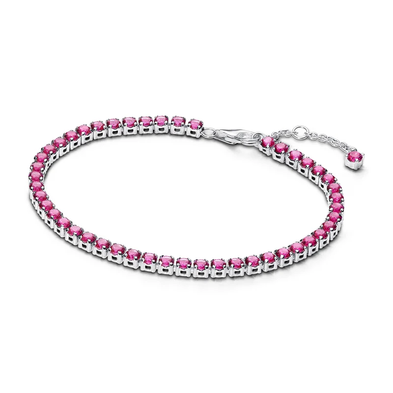 Pandora Timeless 925 Sterling Silver Sparkling Pink Tennis Bracelet 591469C04-18