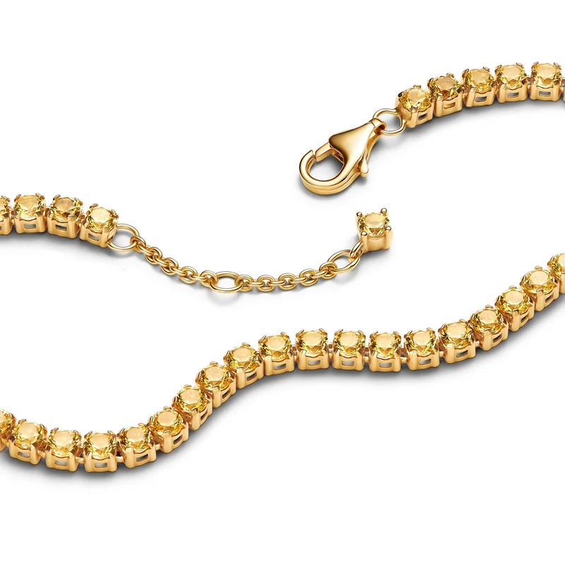 Pandora Timeless Gold Plated Sparkling Yellow Tennis Bracelet 561469C03-20