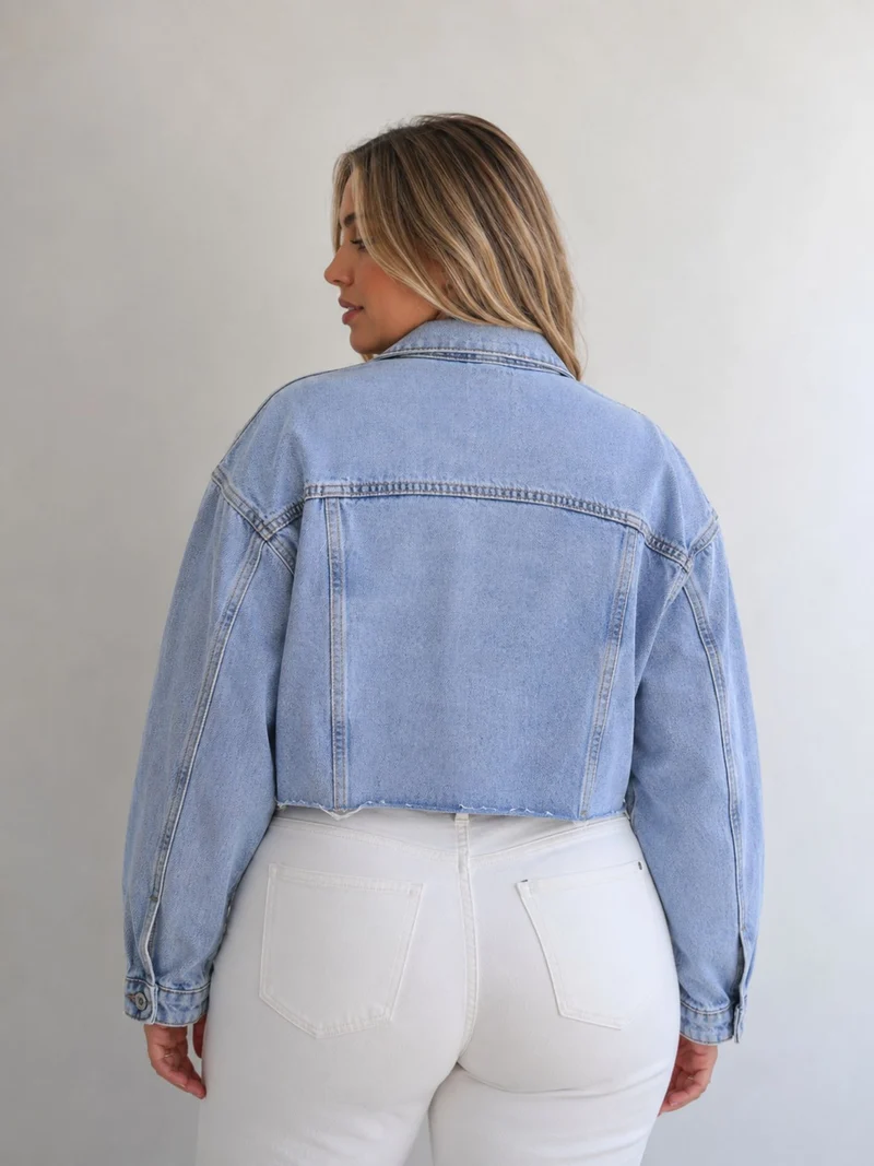 Splash of Color Cropped Jeansjacke
