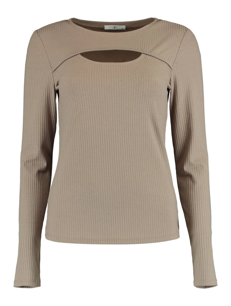 Hailys Langarm Shirt mit Cut-Outs