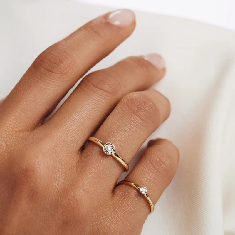 Isabel Bernard De La Paix Inaya 14 Karat | Gold Ring | Diamant 0.01 Karat | IBD330027-60