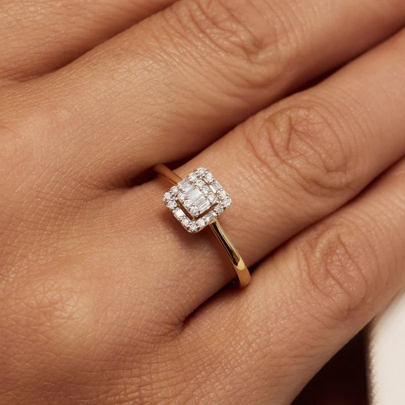 Isabel Bernard De la Paix Elena 14 Karat Goldring mit Diamant 0.18 ct IBD330036-60