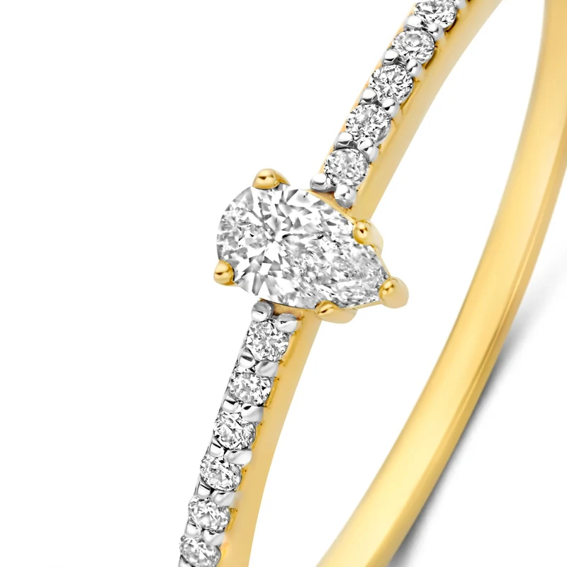 Isabel Bernard De la Paix Eloise 14 karat gold ring with diamond 0.10 carat IBD330043-48