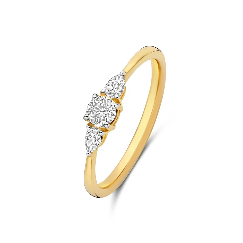 Isabel Bernard De la Paix Nancy 14 karat gold ring with diamond 0.32 carat IBD330041-60