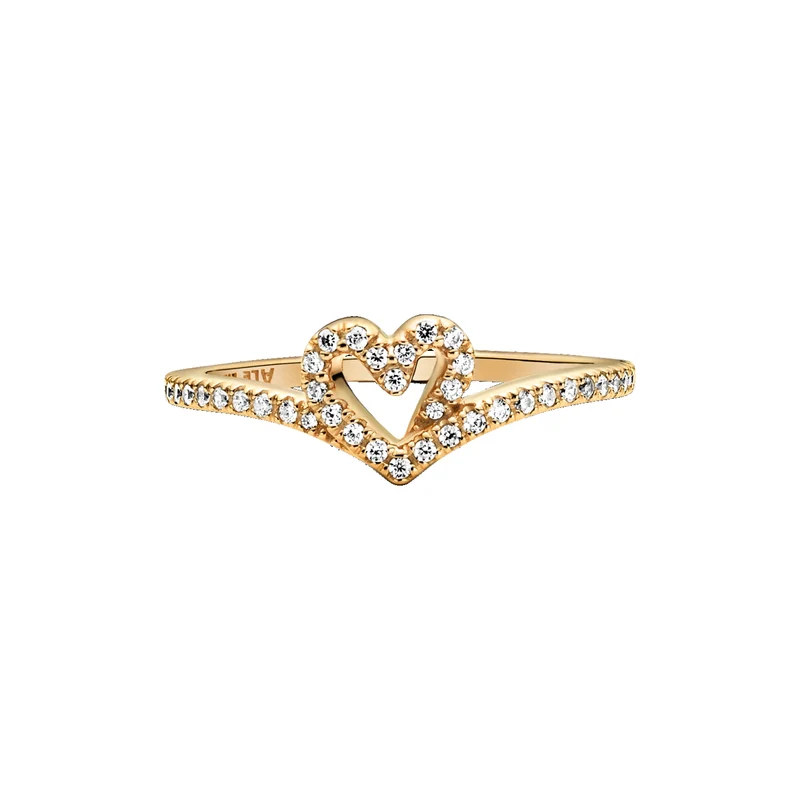 Pandora Timeless Goldfarbene Wishbone Heart Ring 169302C01-56