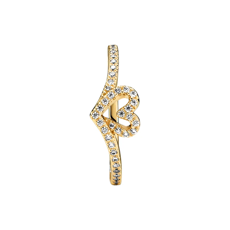 Pandora Timeless Goldfarbene Wishbone Heart Ring 169302C01-56