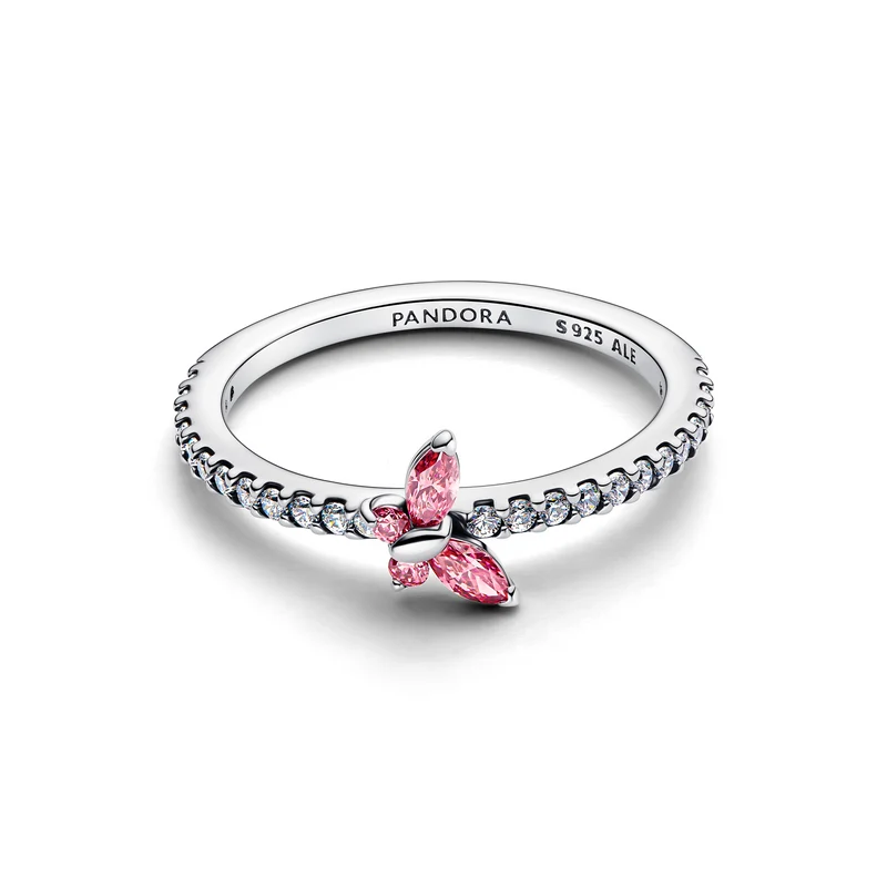 Pandora Timeless 925 Sterling Silver Sparkling Butterfly Ring 194269C02-52