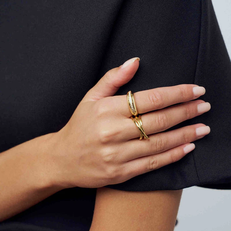 Sif Jakobs Gold Plated Spirale Pianura Ring SJ-R2590-YG-56