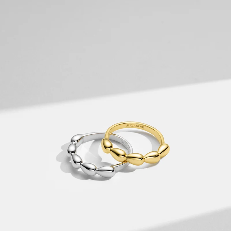 Sif Jakobs Gold Plated Goccia Piccolo Pianura Ring SJ-R2594-YG-54