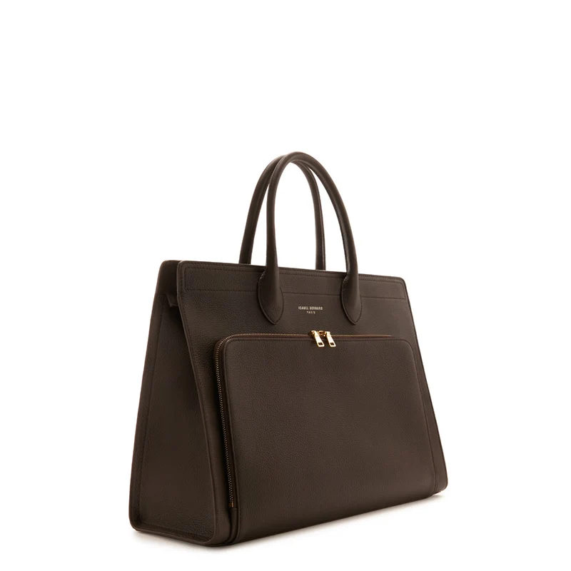 Isabel Bernard Honoré Nadine braune Kalbsleder Handtasche mit Laptopfach IB25087