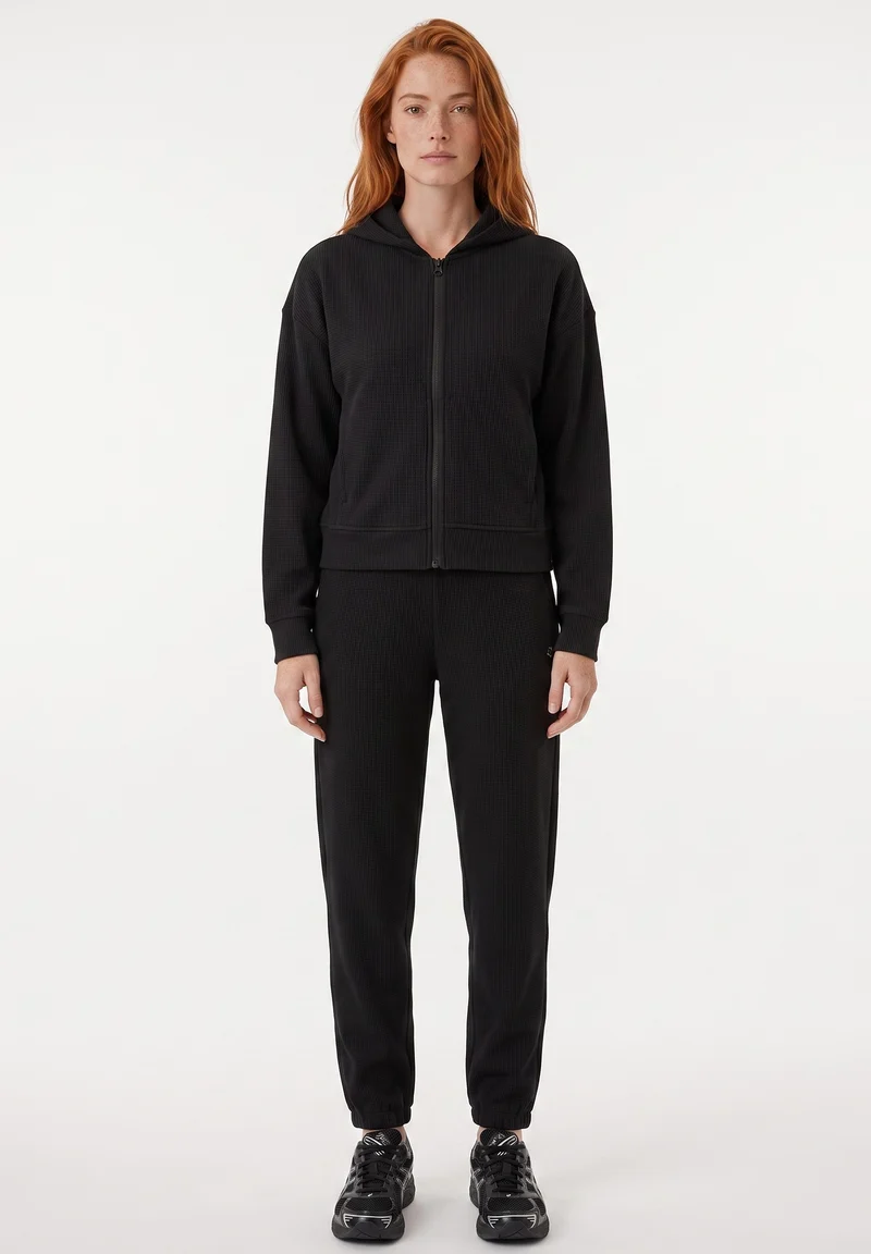 JENNIFER | Waffel-Hoodiejacke aus Bio-Baumwolle & recyceltem Polyester