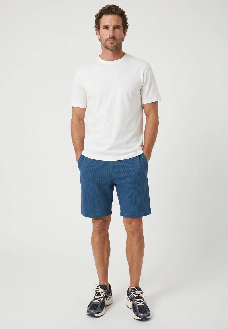 STEVVEN | Waffel-Shorts aus Bio-Baumwolle & recyceltem Polyester