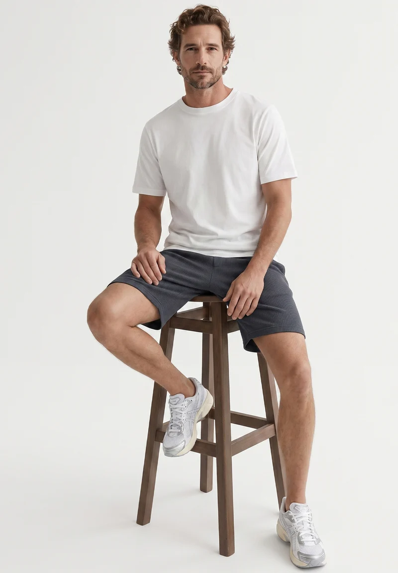 STEVVEN | Waffel-Shorts aus Bio-Baumwolle & recyceltem Polyester
