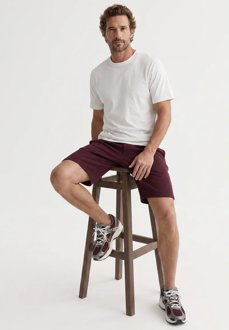 STEVVEN | Waffel-Shorts aus Bio-Baumwolle & recyceltem Polyester
