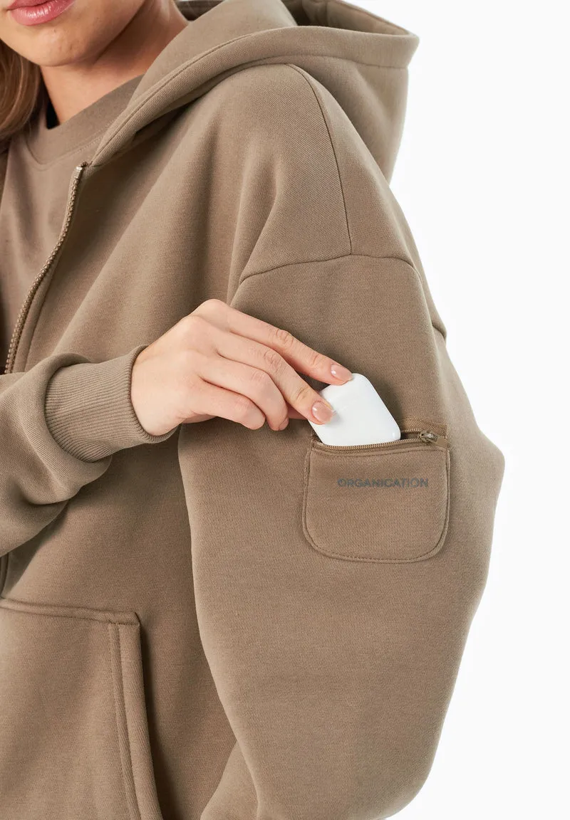 JENNA | Essentials Travel Unisex Full Zip-Hoodie aus Bio-Baumwolle und recyceltem Polyester