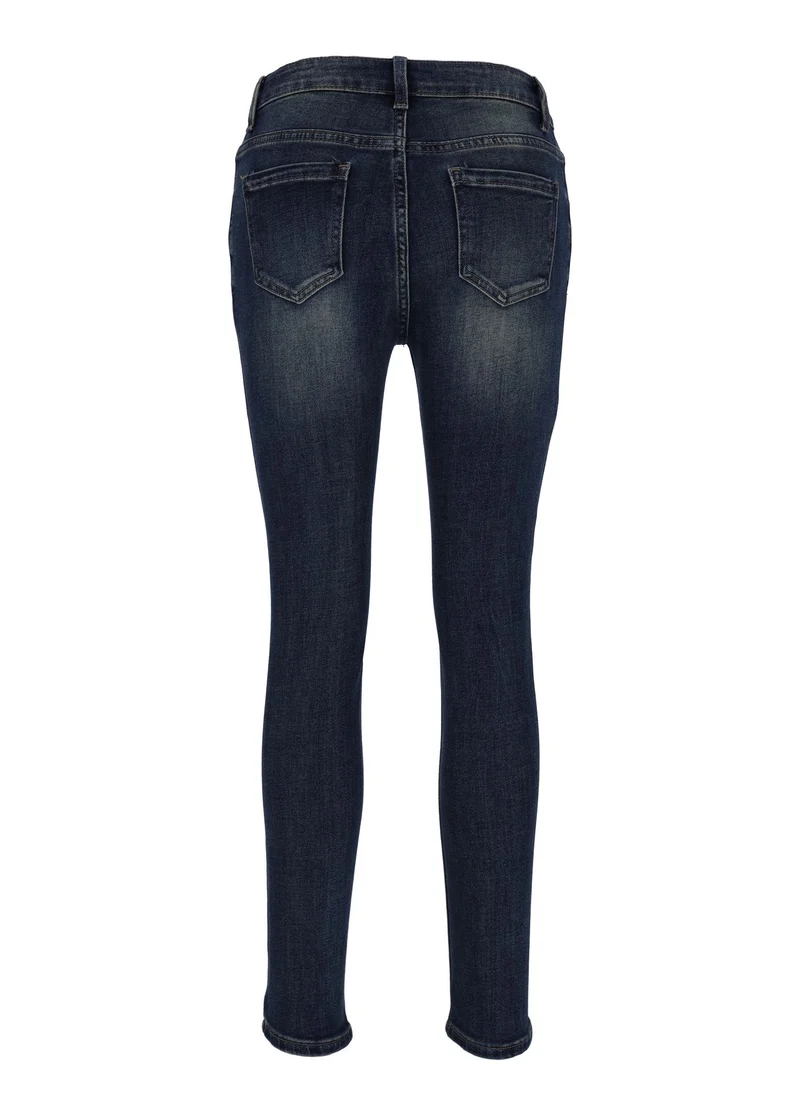 Splash of Color Jeans Knopfleiste Damen