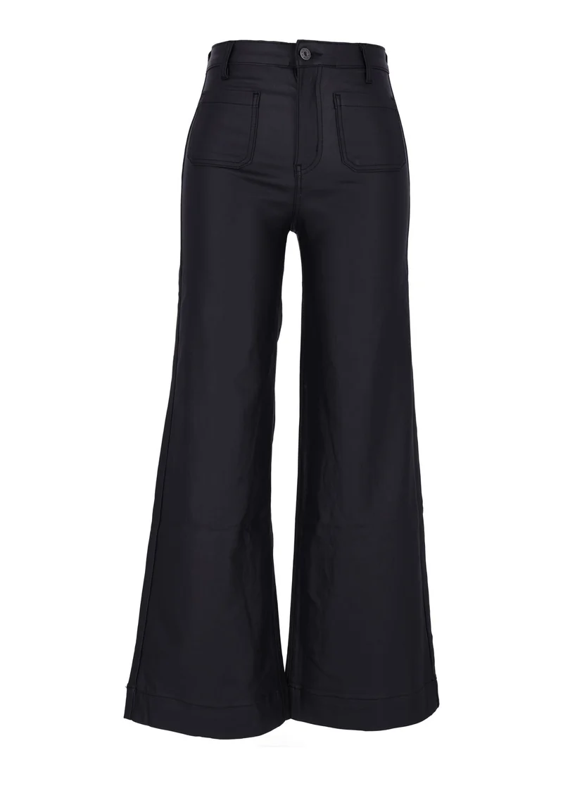 Splash of Color Coated Wide-Leg Jeans