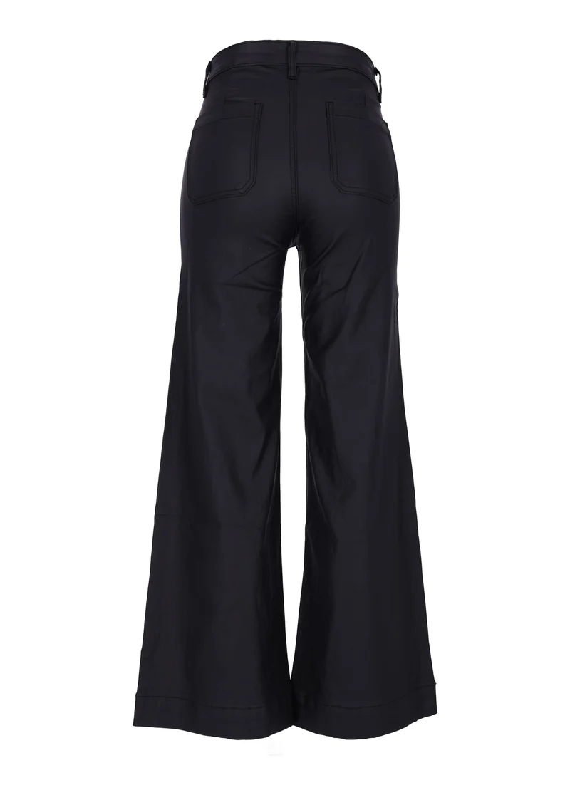 Splash of Color Coated Wide-Leg Jeans