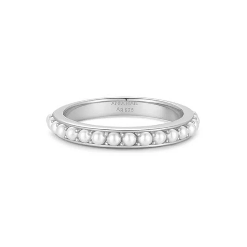 Ania Haie Reimaginer 925 Sterling Silver Shell Pearl Beaded Ring AH-R069-03H-54