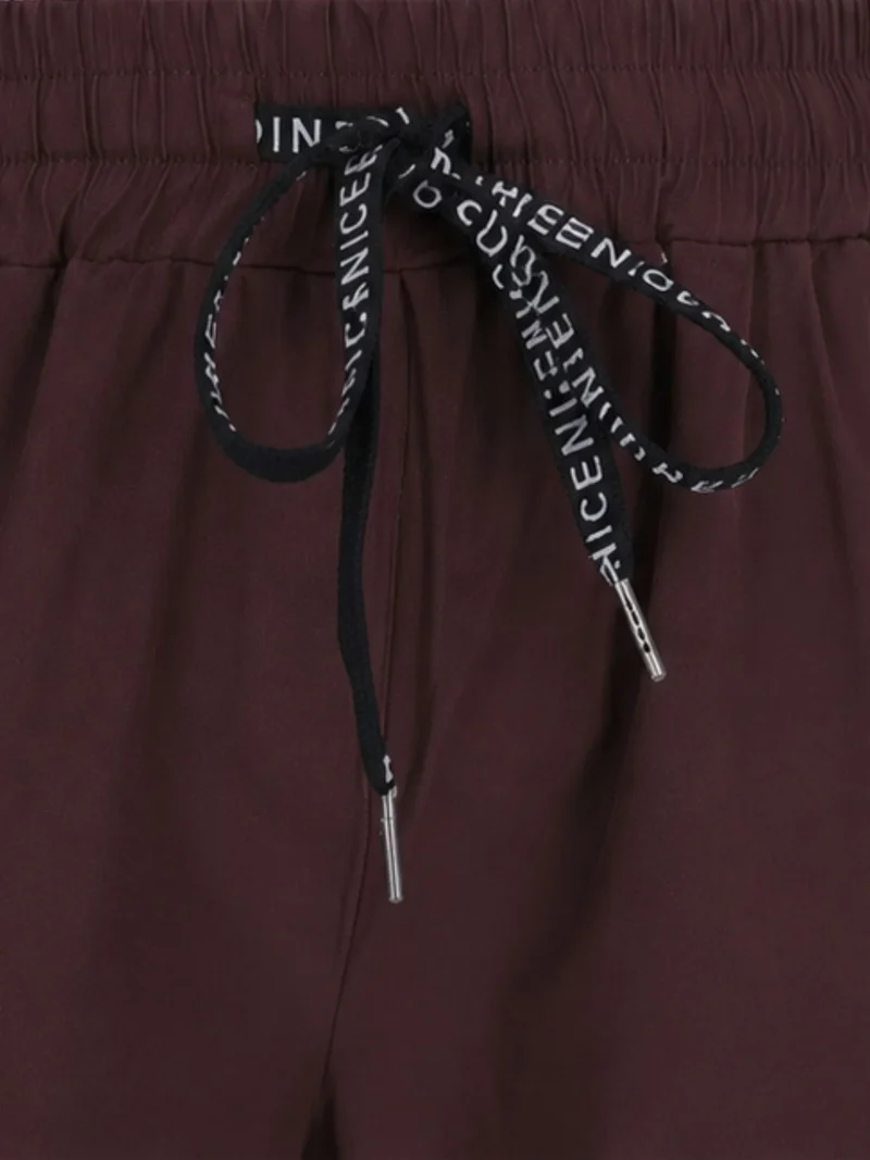 Braune Damenhose mit elastischem Bund & variabler Beinlänge