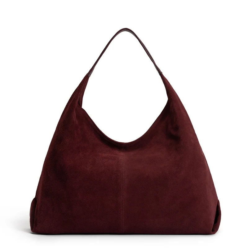 Isabel Bernard Honoré Grace bordeauxrote Wildleder-Schultertasche IB25093-152
