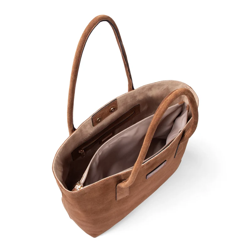 Isabel Bernard Honoré Elin Braune Wildleder Schultertasche IB25111-130