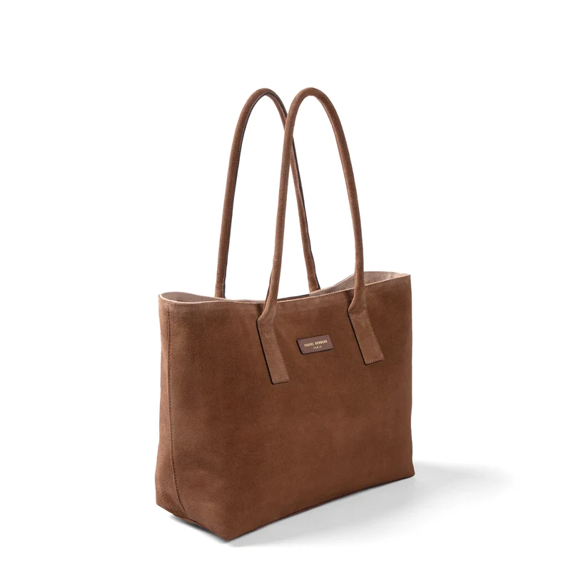 Isabel Bernard Honoré Elin Braune Wildleder Schultertasche IB25111-130