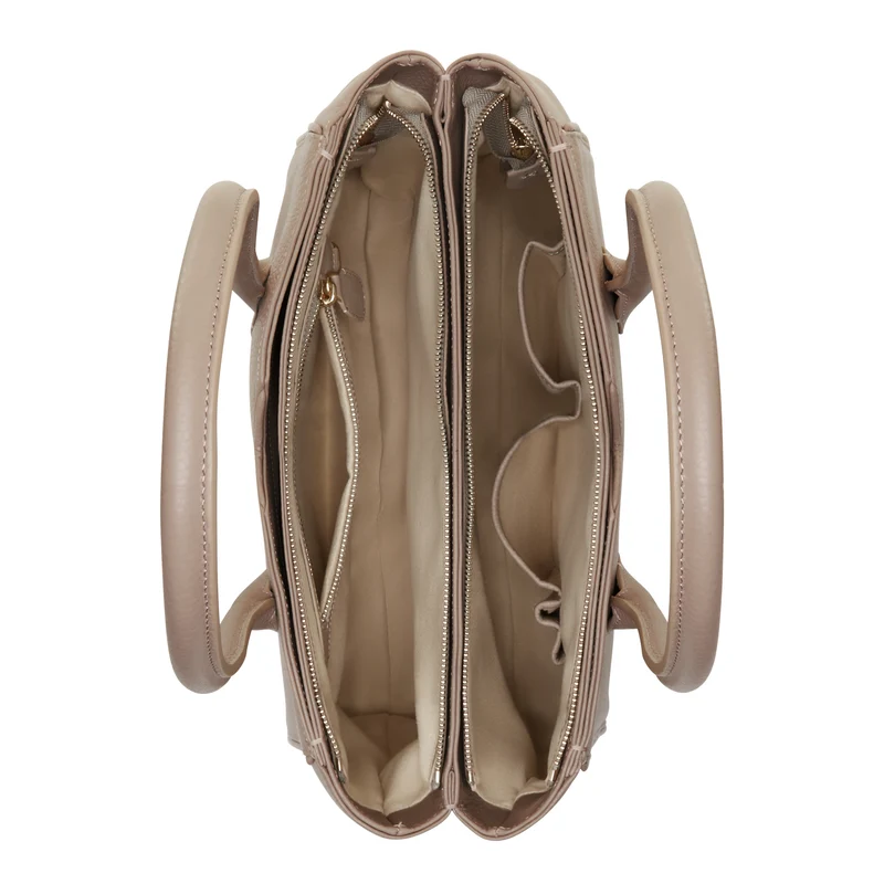 Isabel Bernard Honoré Cloe Taupe Handtasche aus Kalbsleder IB25016