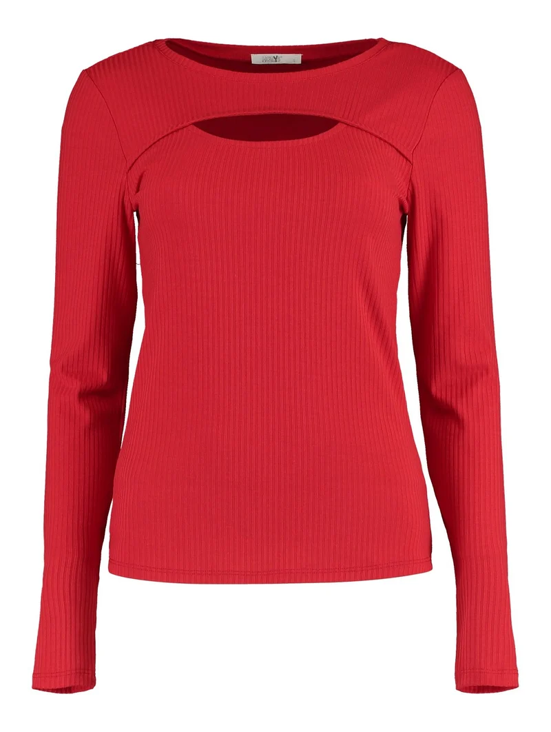 Hailys Langarm Shirt mit Cut-Outs