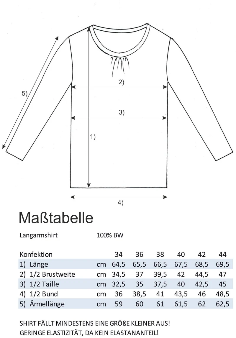 Langarmshirt Raffung - Splash of Color