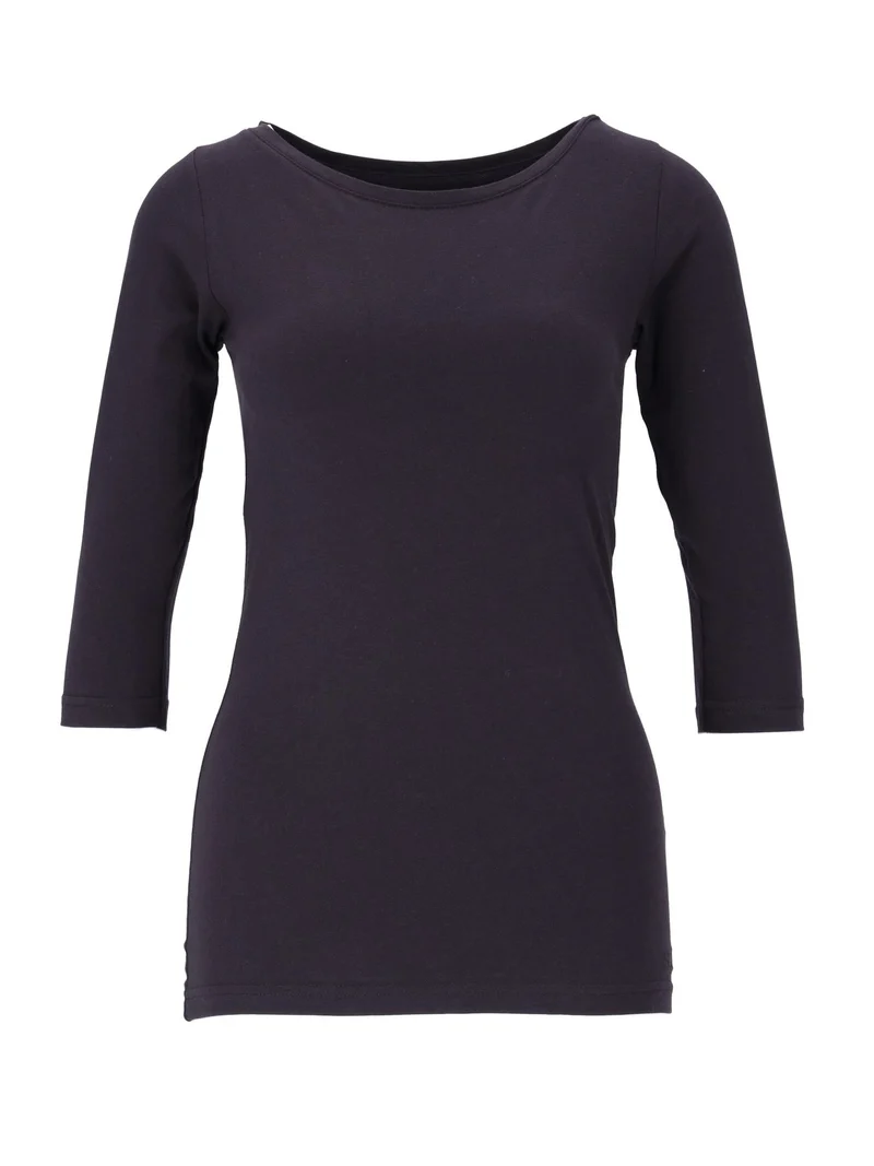 Shirt 3/4 Arm Baumwolle Schwarz