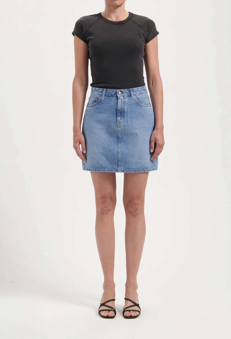 Audry Mini Skirt - Light Stone Vintage