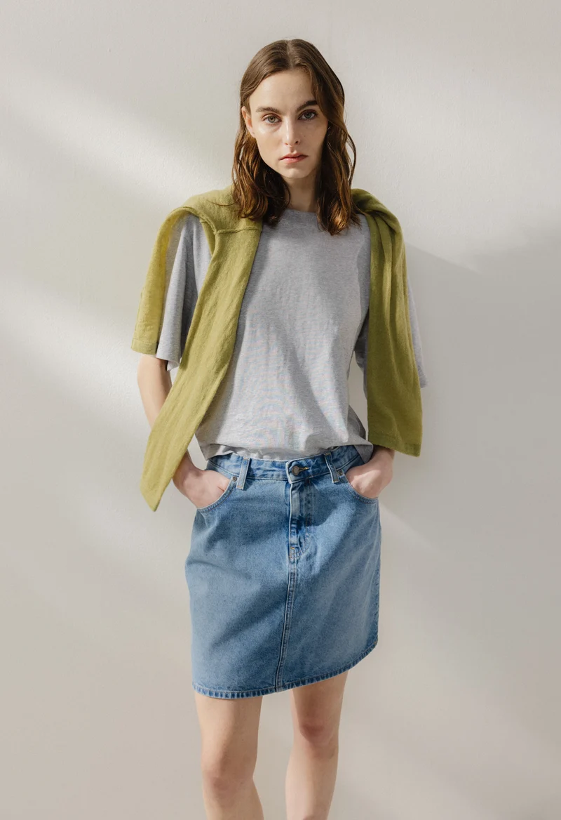 Audry Mini Skirt - Light Stone Vintage
