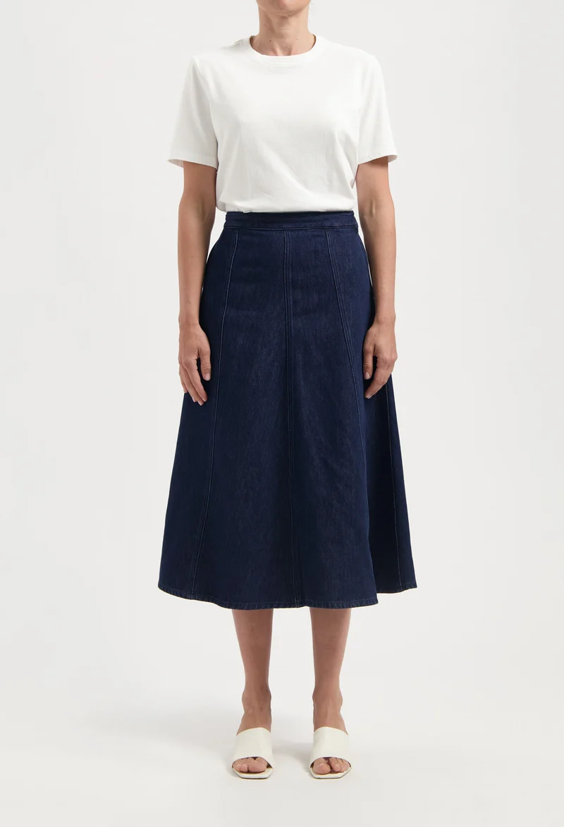 Mae Panel Skirt - Stone Indigo