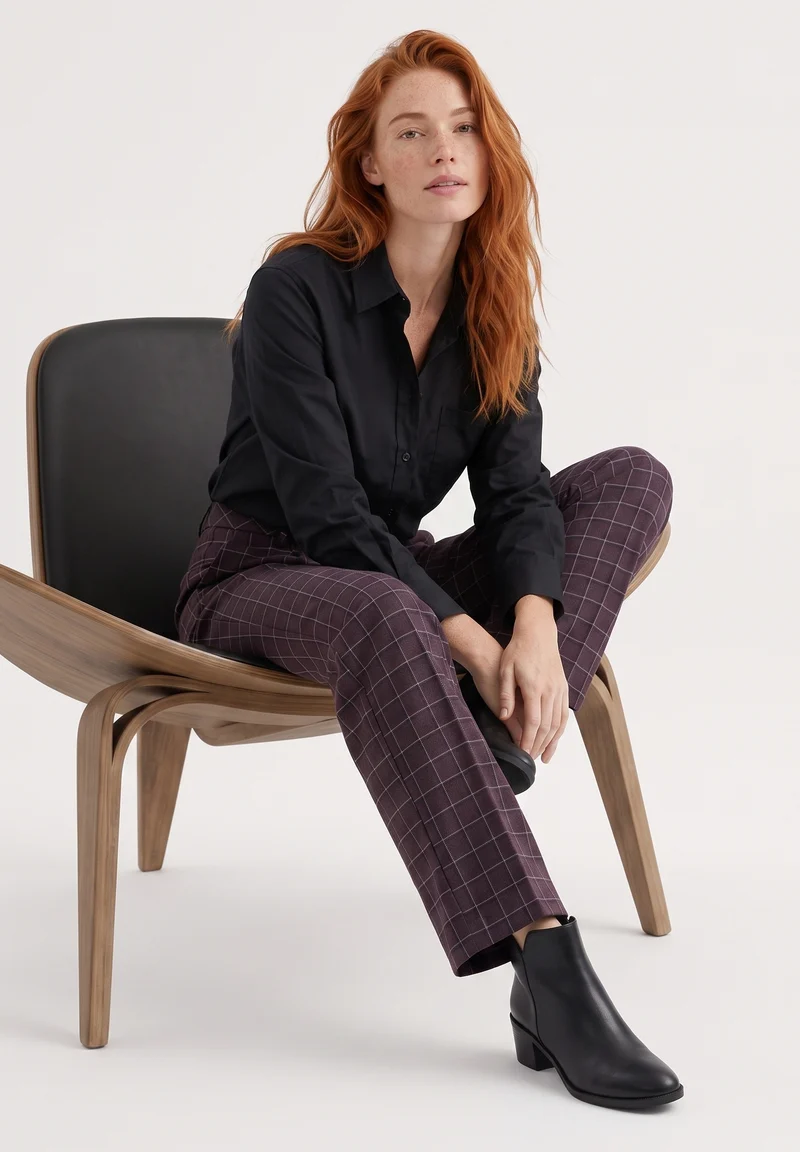 Wide-Leg-Hose aus recyceltem Polyester und ECOVERO™ Viskose