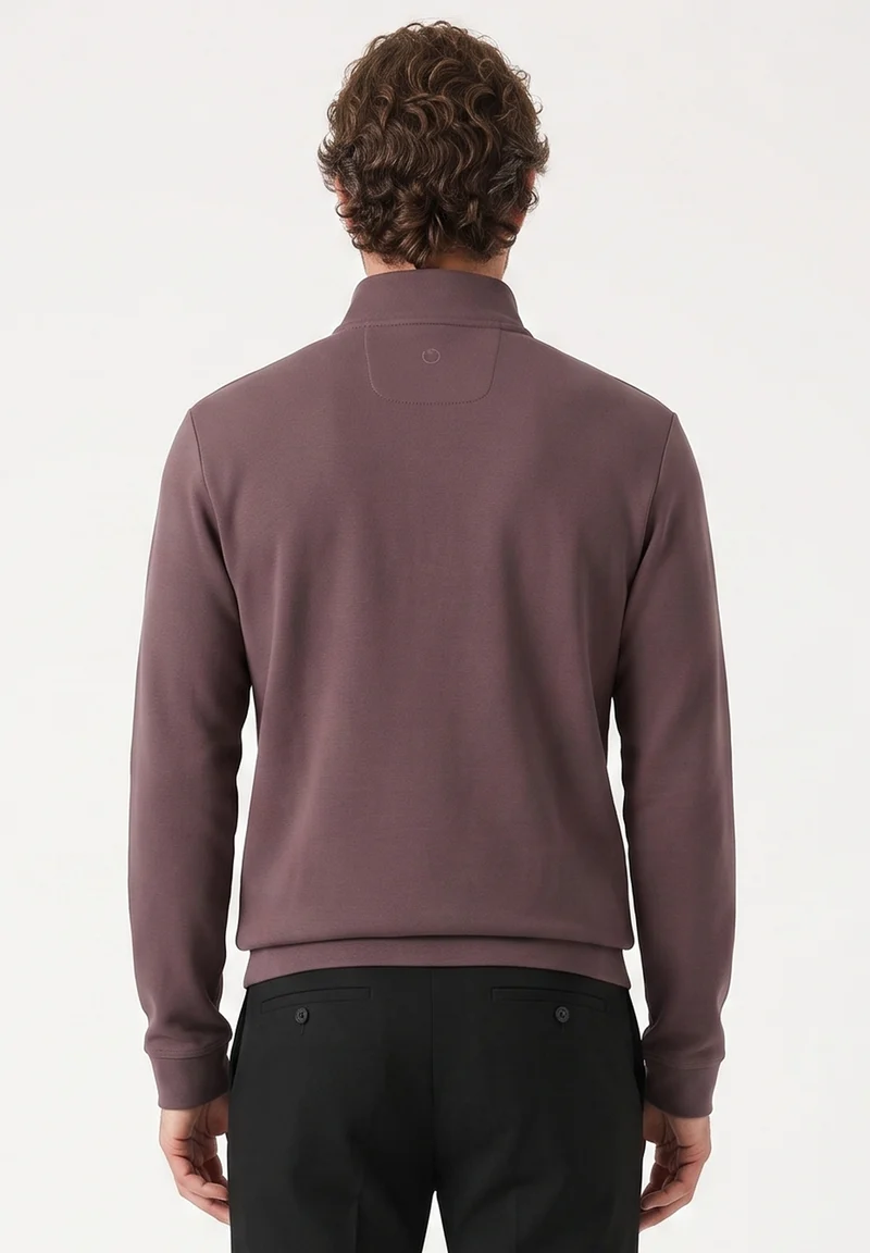 Longsleeve aus Bio-Baumwolle mit Viertelreißverschluss
