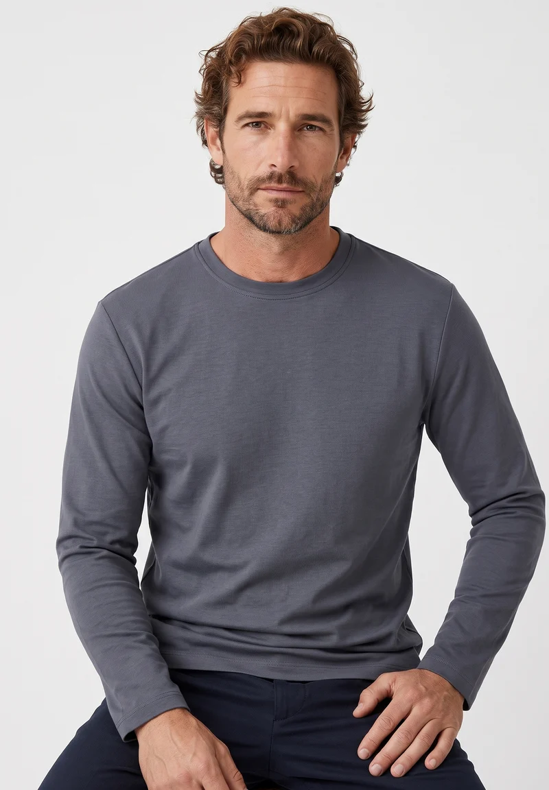 Longsleeve aus Bio-Baumwolle im Interlock-Strick