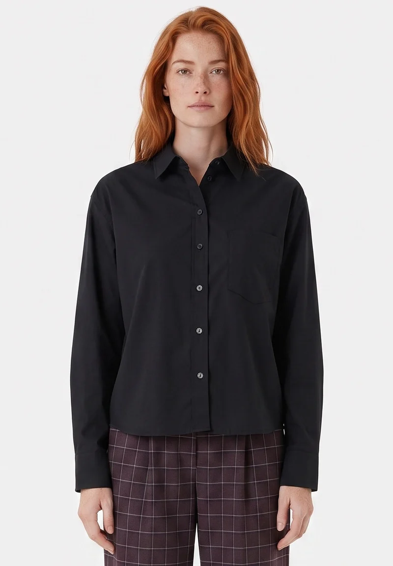 Hemdbluse aus Bio-Baumwolle im Popeline-Gewebe
