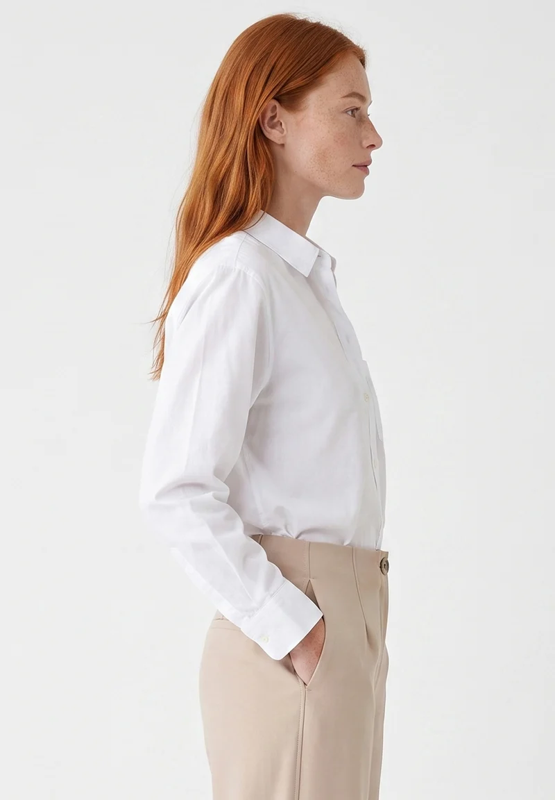 Hemdbluse aus Bio-Baumwolle im Popeline-Gewebe