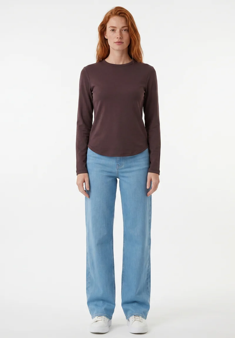 Slim-Fit-Longsleeve aus Bio-Baumwolle