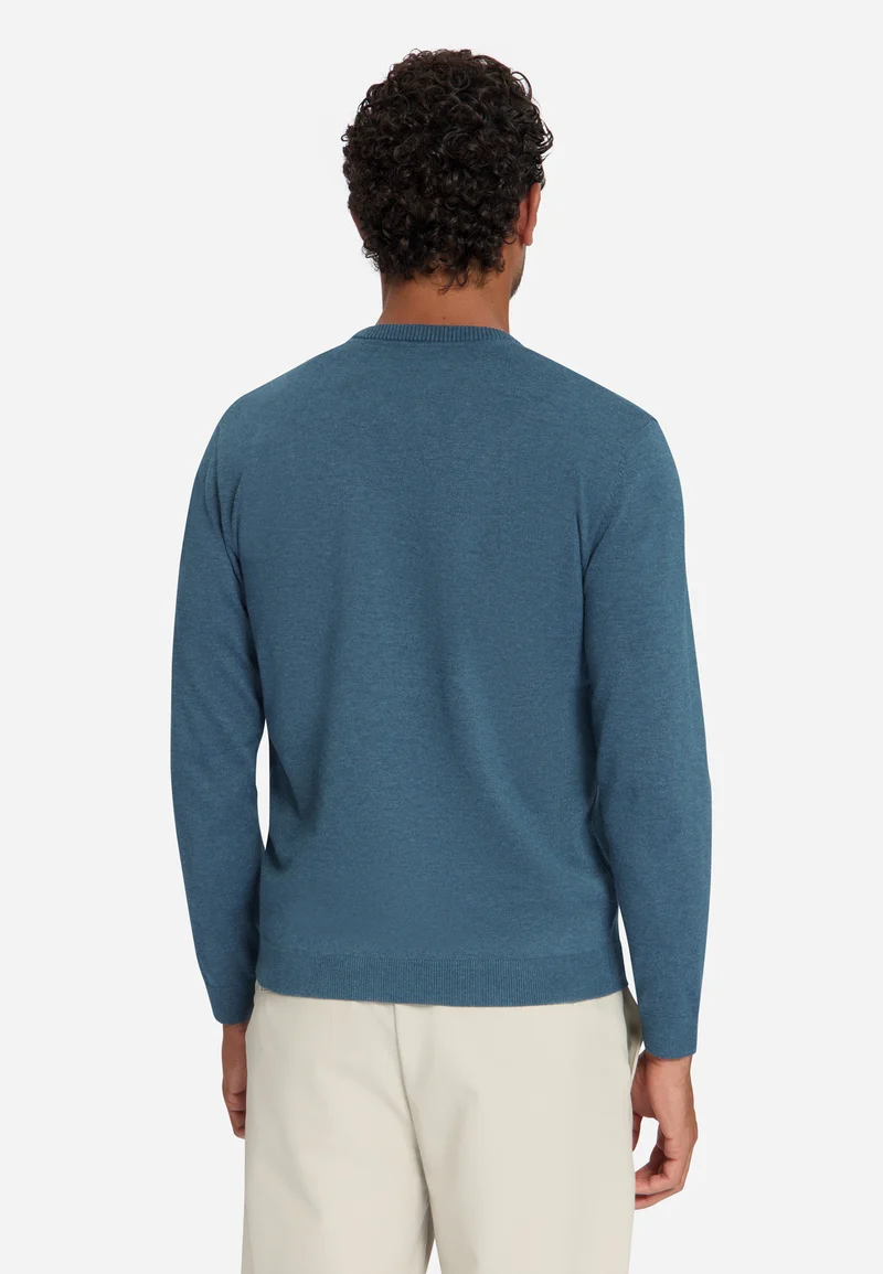 Pullover Crewneck Melange, Shadow Blue