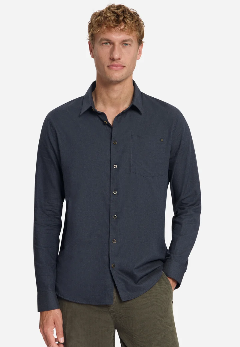 Shirt Melange Flannel, Dark Night
